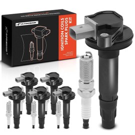 A-Premium Set of 6 Ignition Coil Pack and Iridium+Platinum Spark Plugs Compatible with Ford Taurus, Flex & Lincoln MKS, MKT, 2010-2012, 3.5L