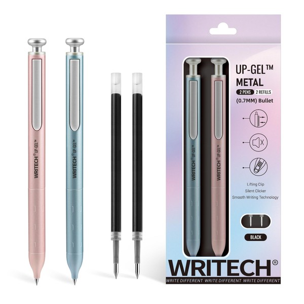 WRITECH WRITECH Gel Pens Fine Point: Premium Metal Barrel Retractable