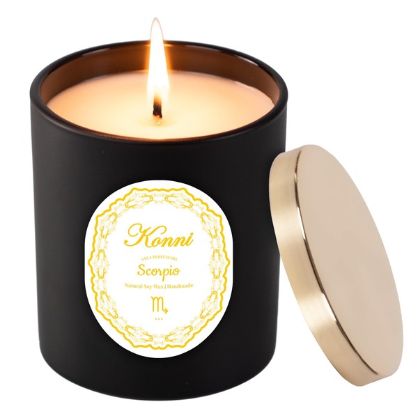KONNI Scorpio Zodiac Candle for Women, Scented Soy Wax Candle