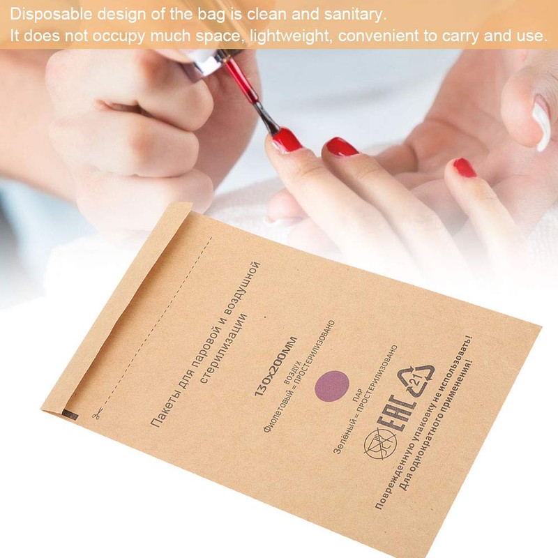 Nail Steriliser Bag 100 Pieces Sterilisation Bag Disposable Nail Bag