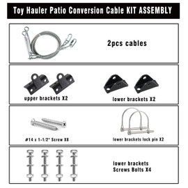 Upgrade Toy Hauler Patio Kit, Conversion Cable Kit for Toy Hauler Patio Doors, 2315891 Multi Purpose Components, Completely Closes Toy Hauler Door Without disassembly, Toy Hauler Accessories - 109"