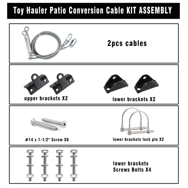 Upgrade Toy Hauler Patio Kit, Conversion Cable Kit for Toy