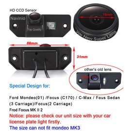 1280 x 720 Pixels 1000TV Lines Car Reversing Camera Parking Aid Replacement for Ford Mondeo Focus (2 Carriage) C-Max Sedan (3 Carriage) MK Waterproof Night Vision