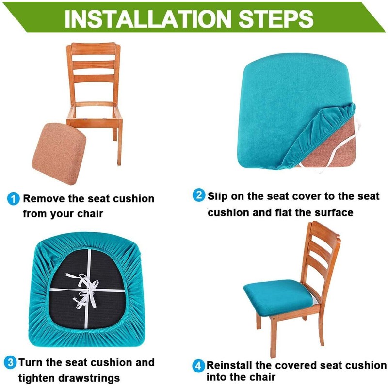 Homaxy Velvet Dining Chair Seat Covers Set of 6, Stretch
