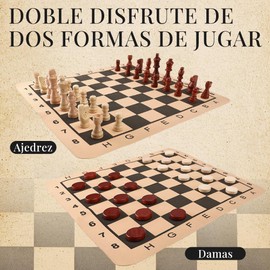 Nasjac Ajedrez Profesional, Juegete de Ajedrez para Niños y Adultos, Juego de Ajedrez Y Damas, Tablero de Chess Plegable de Viaje, Juegos de Mesa Educativo, 40 x 40 cm, Regalos para el día del niño