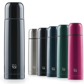 Blumtal Eifel Stainless Steel, Leak-Proof Thermos Flask with Drinking Cup for On the Go, Insulation of Warm Beverages, 1000 ml, Black