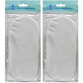 Source Healthcare Cotton Moisturising Cream Retainer Super Soft Overnight Socks, 2 Pairs