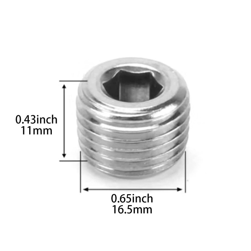 Internal Hex Countersunk Male Thread Pipe Plug Connector，ZESE 4PCS 3/8"NPT