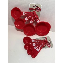 Betty Crocker 8pcs combination set of measuring cups And spoons-Red-New