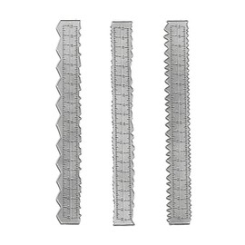 LGEGE Irregular Deckle Edge Ruler 3 Pcs Sets, 8.7 inch Paper Tearing Ruler for Cutting Paper to Wavy Line Jagged, Decorative Edges for Scrapbooking Décor