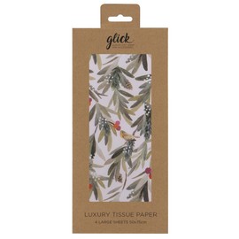 Fairytale Forest Robins and Branches Christmas Glick 4 Sheets Tissue Wrapping Paper 50 x 75 cm