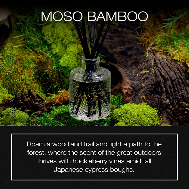 Voluspa Moso Bamboo Scented Reed Diffuser, 3.4 oz, Luxury Bamboo