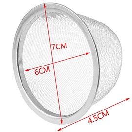 Colador de té de acero inoxidable, filtro de malla fina reutilizable para teteras y tazas para remojar té suelto, café, especias, hierbas (7 cm)