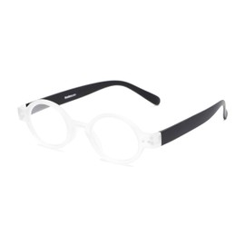 Round Reading Glasses in Clear/Black by Readers.com | The Flamingo | +2.00