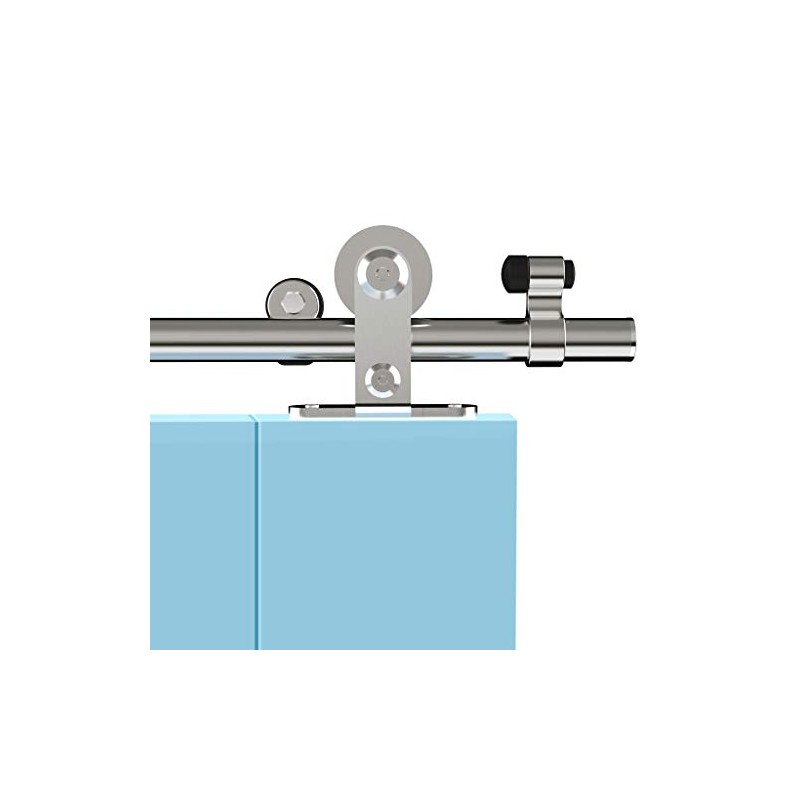 CCJH 8FT/96'' Stainless Steel Sliding Track Barn Door Hardware Kit