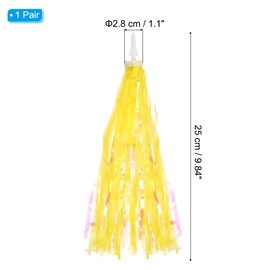 PATIKIL 2Pcs Bike Streamers, Colorful Scooter Handlebar Tassels Grips Ribbon Accessories Decorations for Bicycle Tricycle Handles, Yellow