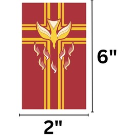 Religious Hanging Banner with Pole Hem, Confirmation or Pentecost Sign, Home and Church Supplies, 2 by 6 Feet