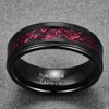 Corato 8mm Men's Black Celtic Dragon Tungsten Ring Inlaid with