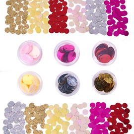 OLYCRAFT 6 Boxes 12 mm Flat Round Sequins Metallic Loose Sequins Sewing Iridescent Sequins Loose Sequins for Jewellery Making, Embroidery, Crafts - Mixed Colour