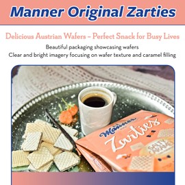 Manner Original Zarties Salty Caramel Wafer - Delicious Austrian Wafer Cookies with Creamy Caramel and a Hint of Salt - Manner Wafers Ideal for Home, Office, & On-the-Go - 2 Pack