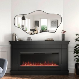 DAOYIJIAJU Large Irregular Mirror, Asymmetrical Wall Mirror, Unique Shaped Mirror, Modern Oblong Mirrors for Living Room Bathroom Bedroom Entryway Fireplace, 47.2"x21"