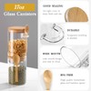 Airtight Glass Jars With Bamboo Lids And Spoons, 15oz Glass