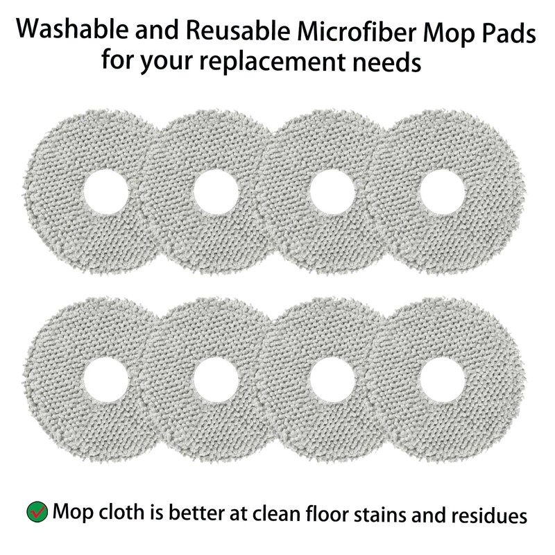 8 Pack Mop Pad Replacement Parts for ECOVACS Deebot T20