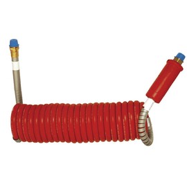 Alaskan Stallion™ Red Power Air Line - Coiled Air Brake Component - 1/2" Fittings - 20 ft.