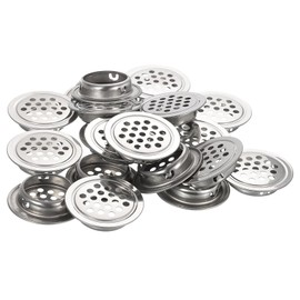 sourcing map 20Pcs Circular Air Vents, 29mm Stainless Steel Mesh Hole Round Soffit Vents for Shoe Cabinet, TV Cabinet, Wardrobe Silver