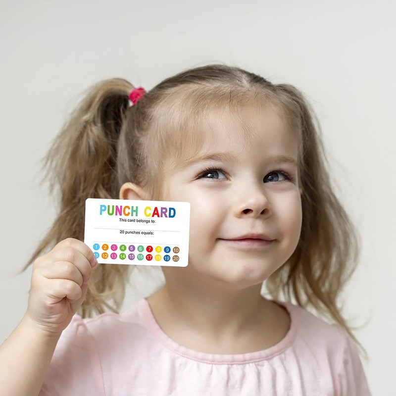 OUNENO 200 Pack Reward Punch Cards Behavior Incentive Awards for