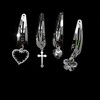 4Pcs Silver Metal Snap Hair Clips Chain Cross Heart Hair