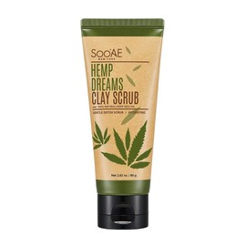 Soo'AE Hemp Dreams Clay Scrub - 𝗛𝗲𝗺𝗽 𝗦𝗲𝗲𝗱 𝗢𝗶𝗹 Gentle Scrub + Hydrating Exfoliator All Skin Types - Perfect for Sensitive Skin
