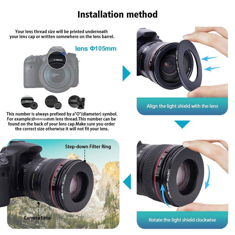 105mm Lens to 86mm Camera Lens Adapter,105mm-86mm Filter Step-Down Ring,Compatible