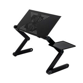 MOSAJIE Laptop Table, Adjustable Laptop Bed Table, Portable Laptop Workstation Notebook Stand Reading Holder with Large Cooling Fan & Mouse Padï¼ŒErgonomic Lap Desk TV Bed Tray Standing Desk