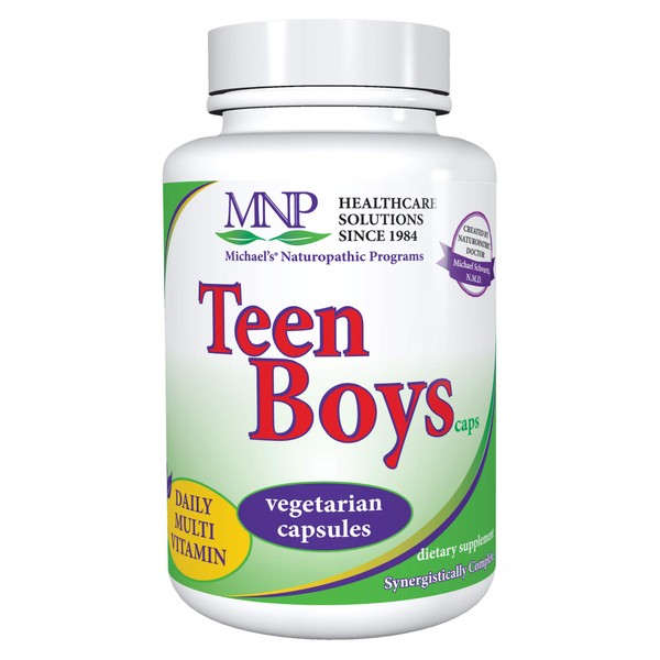 Michael's Naturopathic Programs Teen Boys Capsules - 120 Vegetarian Capsules - Daily Multivitamin Supplement with B Complex Vitamins & Male Herbal Blend - Gluten Free, Kosher - 60 Servings