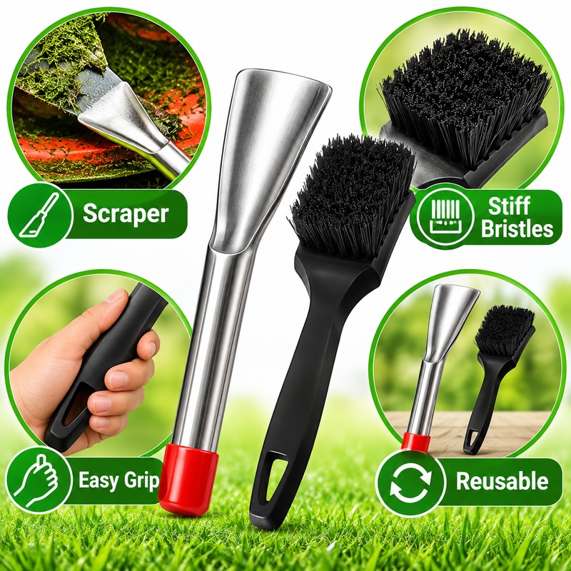 2Pcs Lawn Mower Deck Scraper and Cleaning Brush Set –