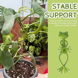 Baychon Green Frog Plant Stand Holder, Cute Flowerpot Hugger Plant Climbing Clip (5 PCS)