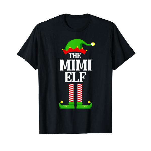 Mimi Elf Family Matching Group Funny Christmas Grandma T-Shirt