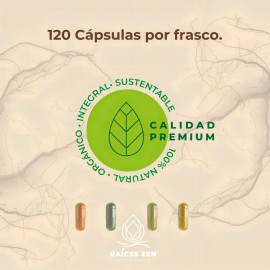 Niacina Vitamina B2 Zinc Selenio 120 Cápsulas Raíces Zen Super Premium                                                                                