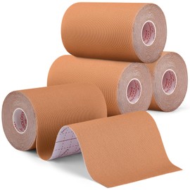 TOBWOLF 4 Rollen Kinesiologie Tape, 10cm x 5m, extra breit, latexfrei, elastische Sporttapes aus Baumwolle zur Muskelunterstützung, wasserfeste Kinesiotapes für Schulter, Knieschmerzen, Ellenbogen