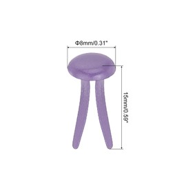 PATIKIL 100 Pcs Paper Brass Fasteners Split Pins Pastel Mini Metal Brads Round Head Plated Fastener for Craft Art Scrapbooking DIY Supplies, Purple, 8 x 15 mm
