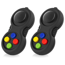 WTYCD The Original Fidget Retro: The Rubberized Classic Controller Game Pad Fidget Focus Toy with 8-Fidget Functions and Lanyard - Perfect for Relieving Stress