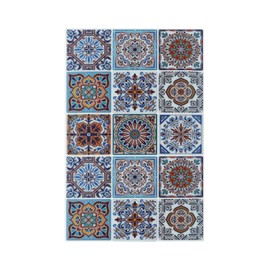 Colorful Talavera Mexican Tile 1 Gang Light Switch Cover No Decive Blank Wall Plate Decorative for Bathroom Home Living Room Bedroom Art Panel Decorate