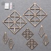 Kito Scandinavian Mobile Hinmei Wooden Ornament with Mounting Hooks, Square