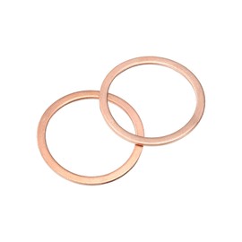 sourcing map M33 Flat Washer, 6 Pcs Copper Ring Flat Washers 40mm OD 1.5 Thick Metal Sealing Gasket Ring for Screws Bolts Nuts