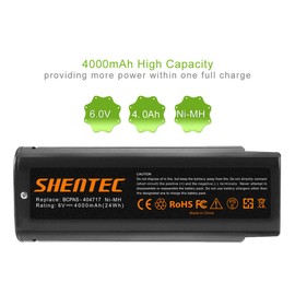 Shentec 4000mAh 6V Ni-Mh Battery Compatible with 404717 B20544E BCPAS-404717 404400 900400 900420 900600 901000 902000 B20720 CF-325 IM200 F18 IM250 IM250A (Battery Charger Included)