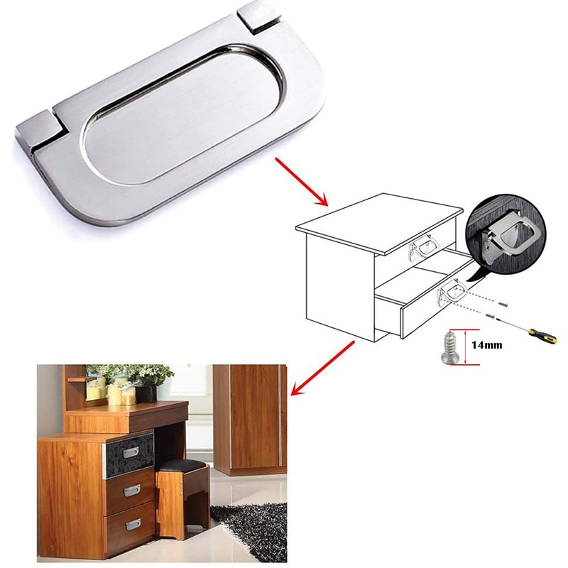 CTRICALVER Pack of 4 Invisible Handles, 35 mm Knobs, Kitchen