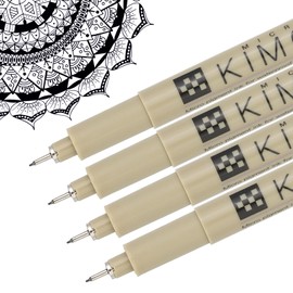PATIKIL Micro Pen Fineliner Pens, 4Pcs 0.25mm Fine Point Drawing Pens Waterproof for Archival Artist Calligraphy Illustration Journaling Sketch, Black
