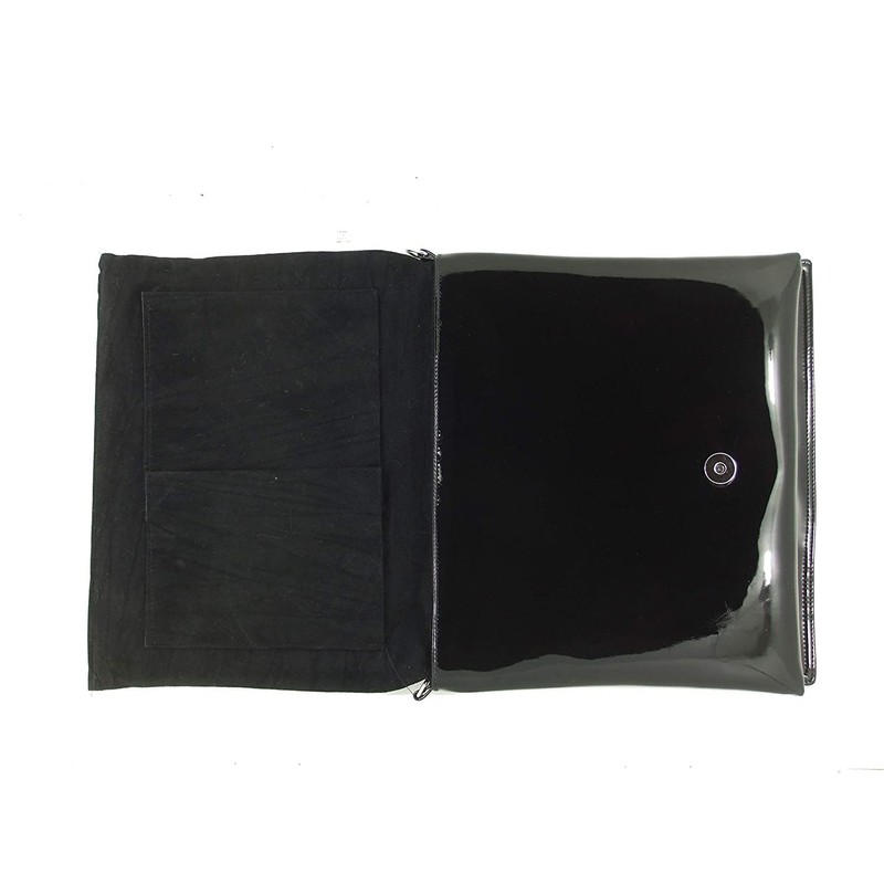 LONI Ladies Patent Leather Clutch Bag Shoulder Bag Handbag, navy