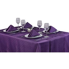 Linen Look Soft Feel Easycare Slubbed Purple 52in x 70in (132cm x 178cm) Oblong (Rectanglular) Tablecloth Approximately. Ideal For 4-6 Place Settings. by Signature Collection